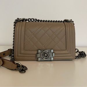 Faux leather handbag/cross body bag in beige